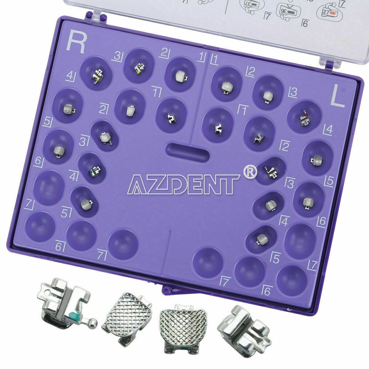 3 Packs Dental Orthodontic Self-Ligating Brackets Braces MBT.022 3 Hooks AZDENT