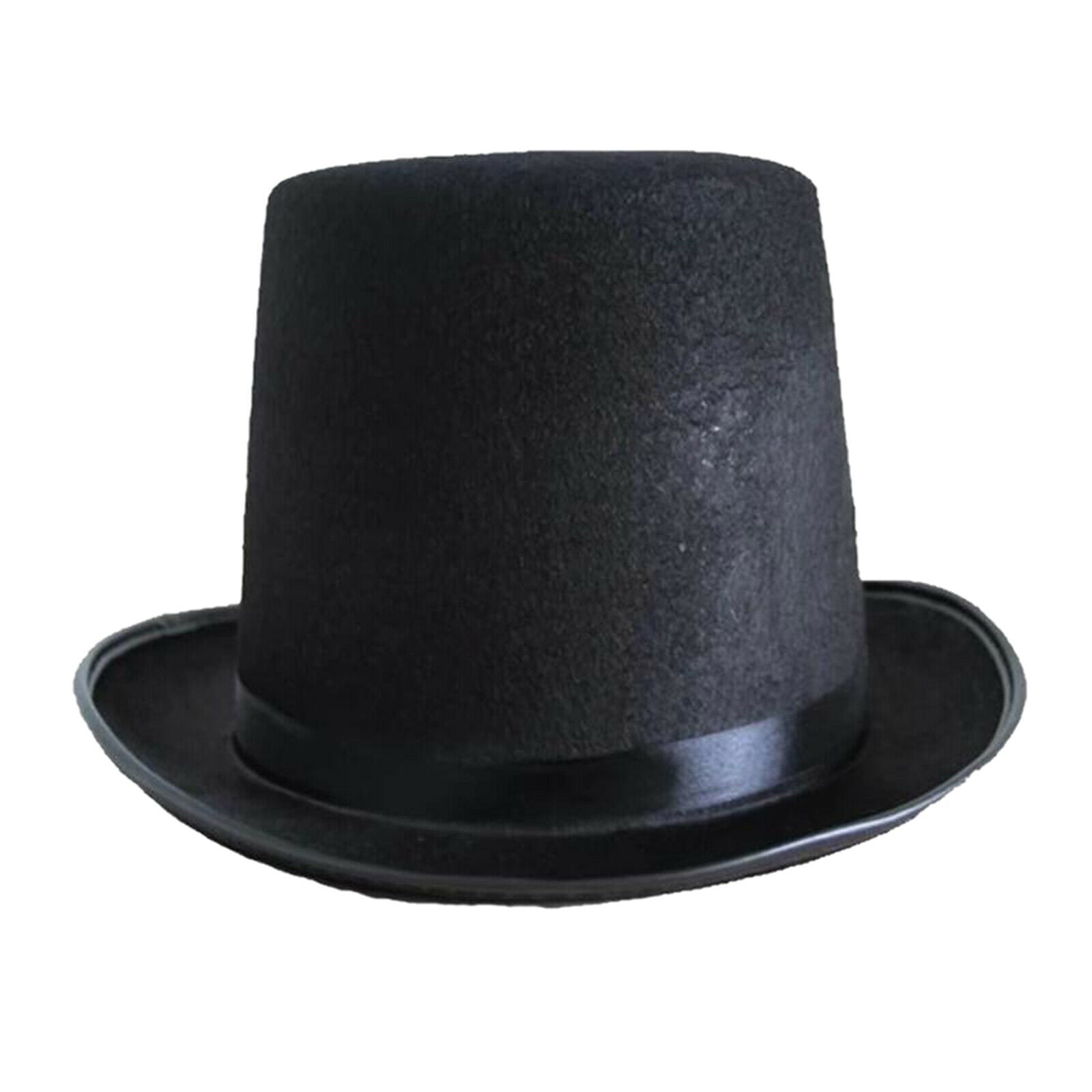 Magician Stovepipe Top Hat Black Felt Fancy Dress Party Stage Accessory Hat