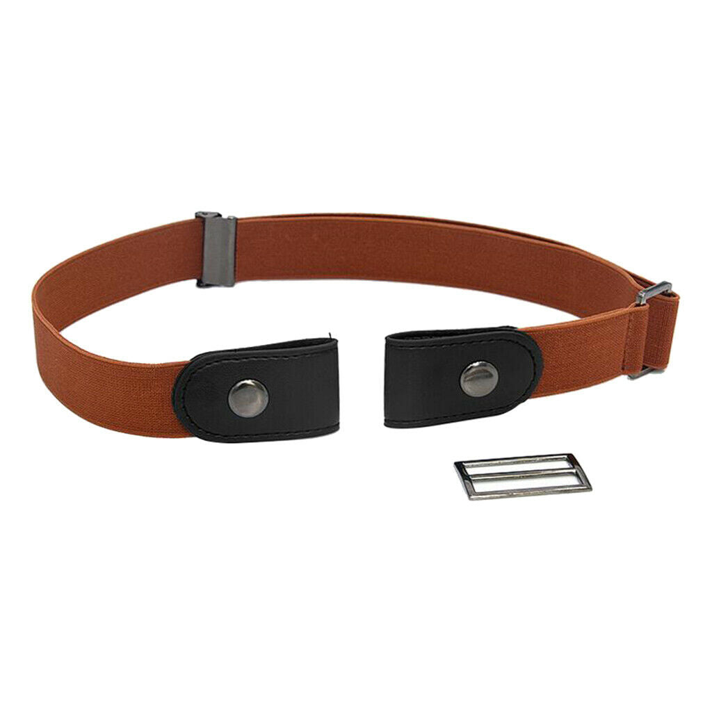 No Buckle Stretch Belt for Men and Women Brown