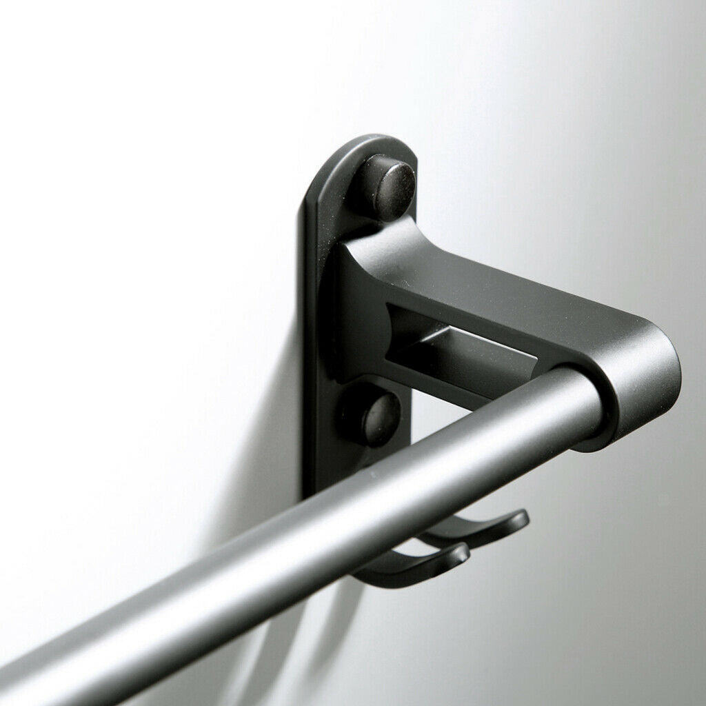 2Piece of  Black Finish Aluminuml 24Inch Bathroom Towel Rack Wall Mounted Towel