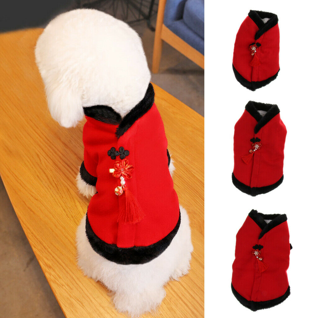 Red Chinese Style New Year Festive Dog Tang Suit Two Legged Jumpsuit M