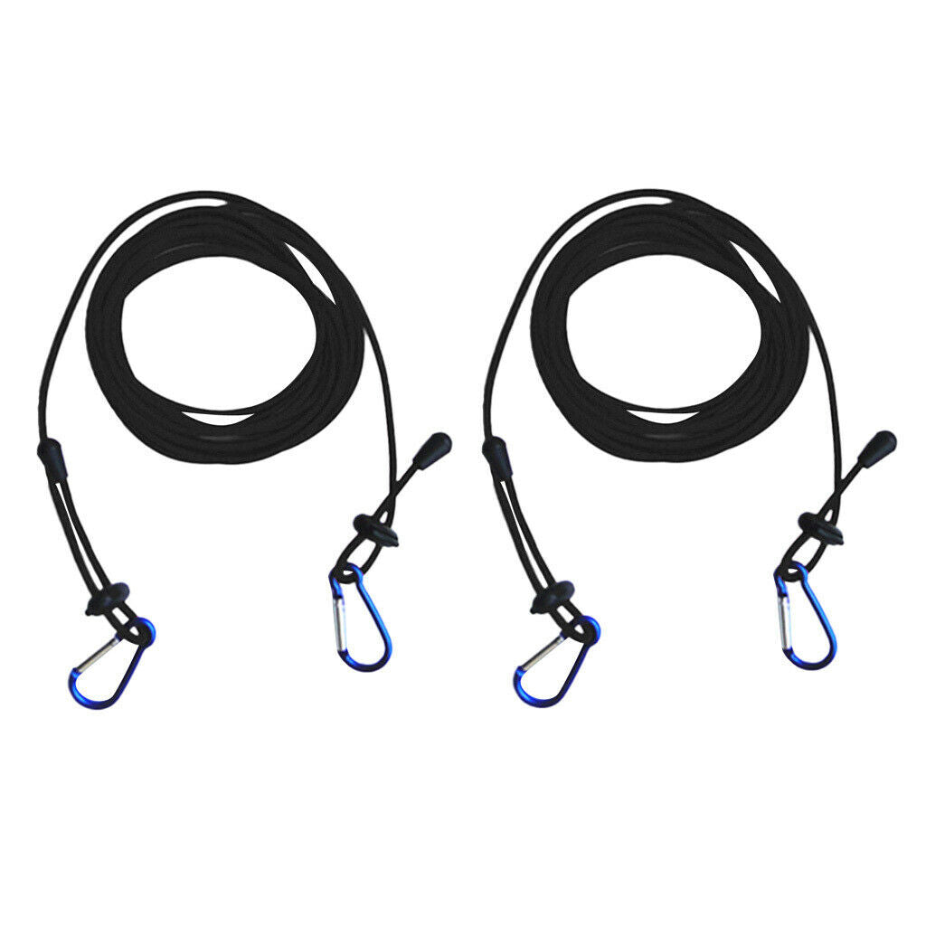 2pcs 12' 4mm Elastic Kayak Canoe Boat Tow Line