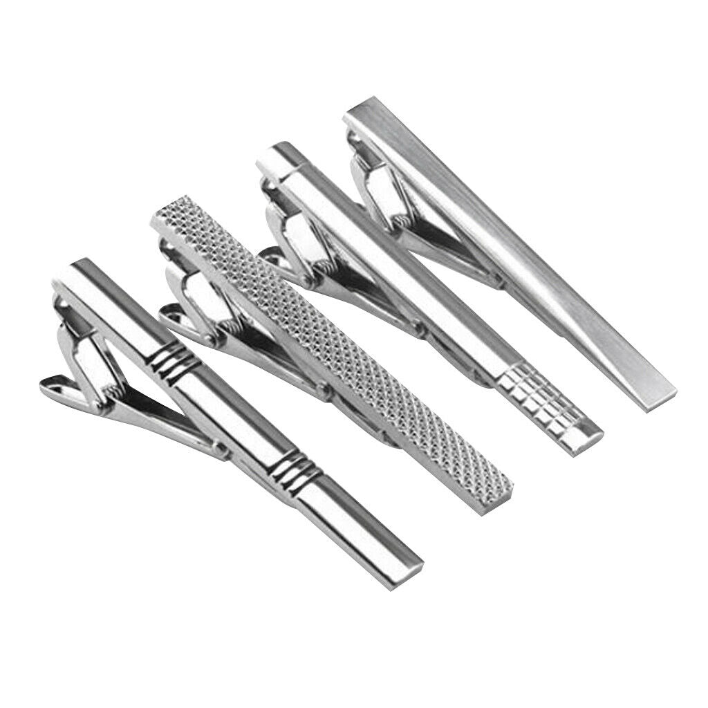 Pack of 4 tie clips / tie pins For ties in