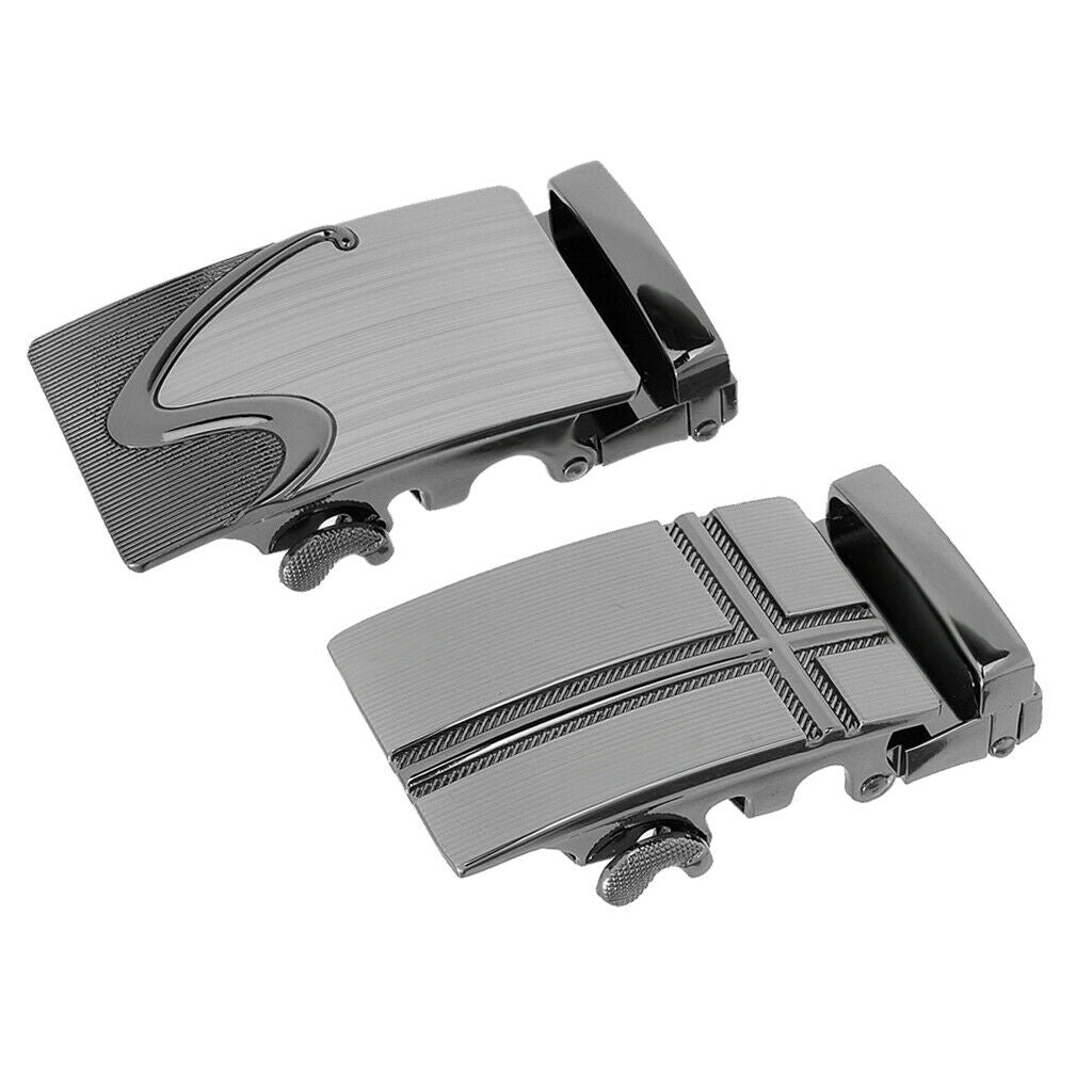 2Pcs Fashion Belt Buckle Only Automatic Slide Buckle Business 1.4'' Belt