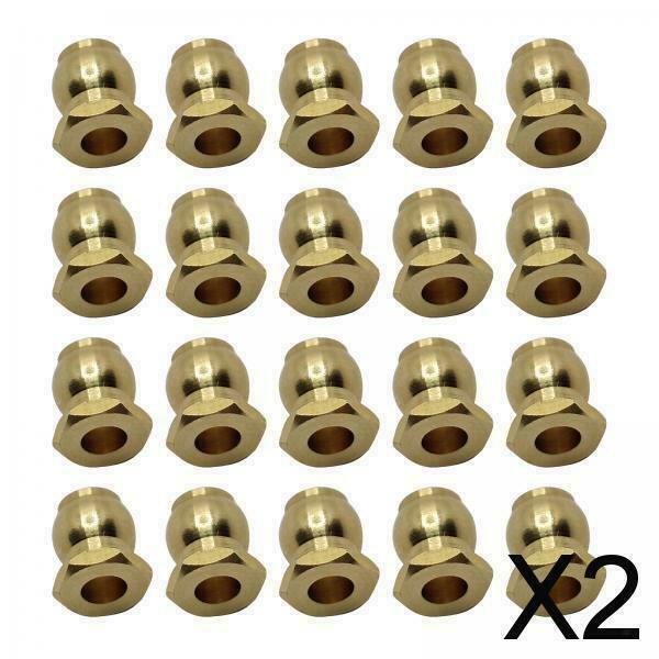 2X 20pcs M3 Brass Link Rod End Ball Joint Head For 1/10 RC Car Parts Accs