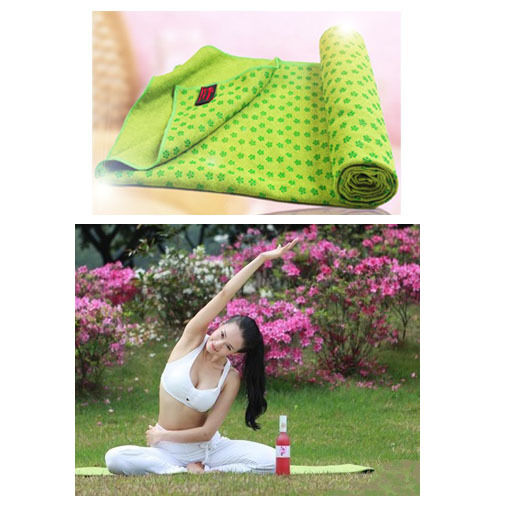 Green Yoga Towel Non-slip drape Soft Slip Resistant Eco-Friendly Yoga Mat