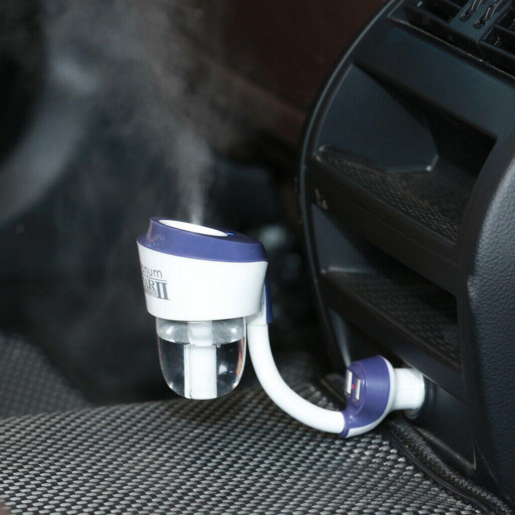 Cute Car Air Humidifier Diffuser Essential Oil Aroma Mist Purifier Blue