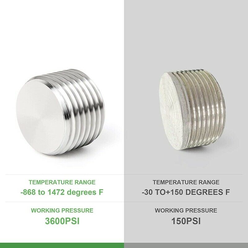 25Pcs Stainless Steel Internal Hex Thread Socket Pipe Plug Fitting 1/8 inch 1/H3