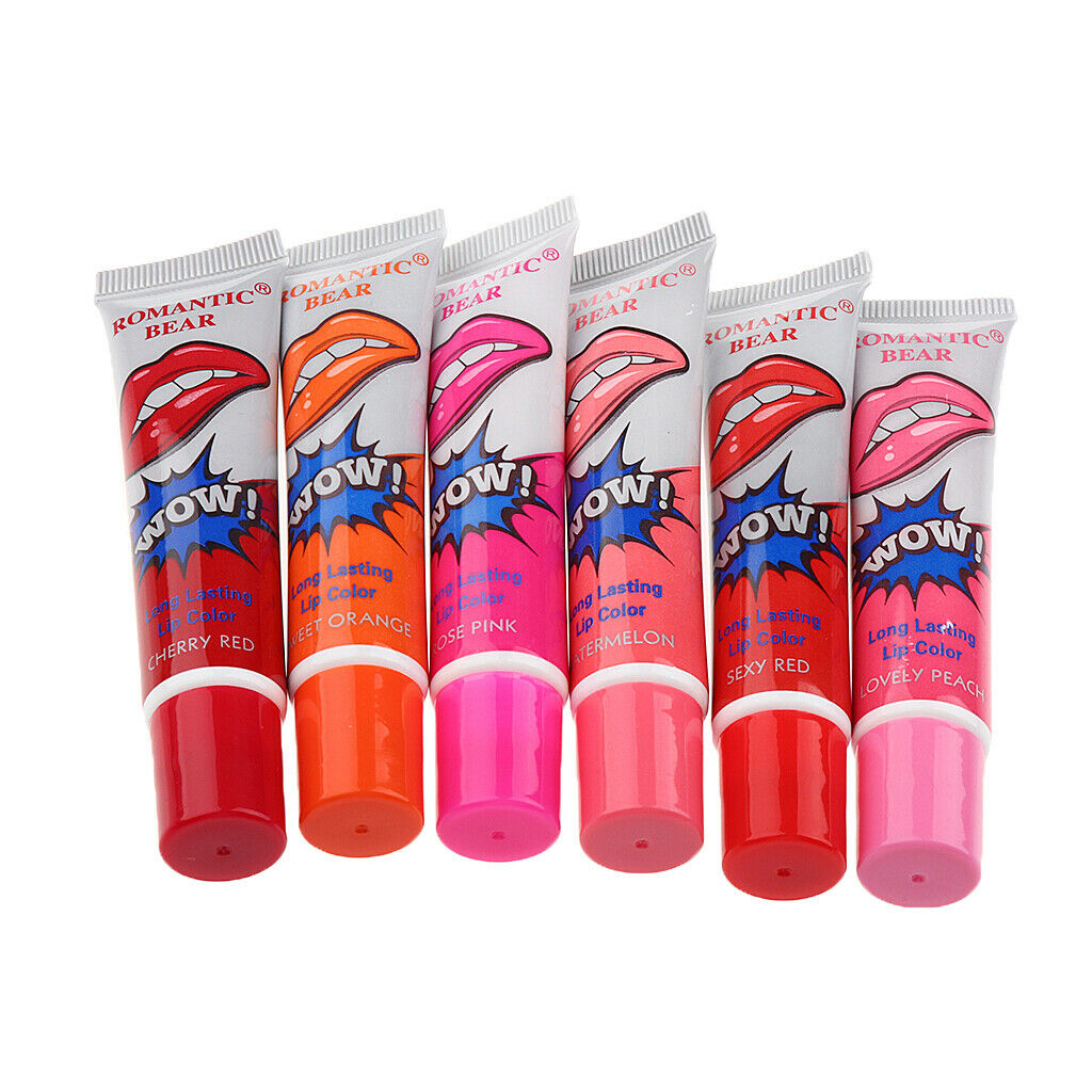 6x Peel Off Lip Gloss Makeup Long Lasting Lip Tint Color for Party Daily