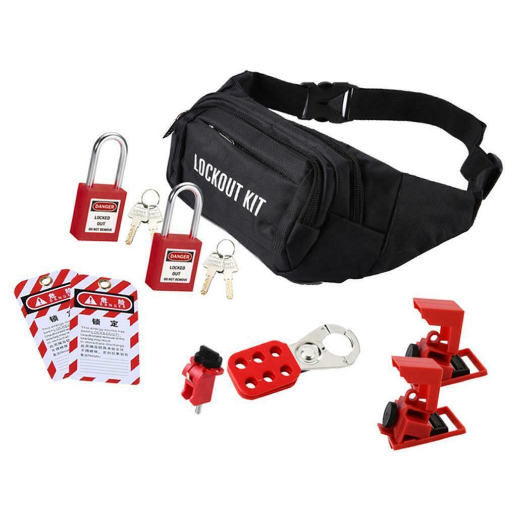 1 Pack Mini Group Padlocks Tagout Set Circuit Breaker with Bag Safety Safe