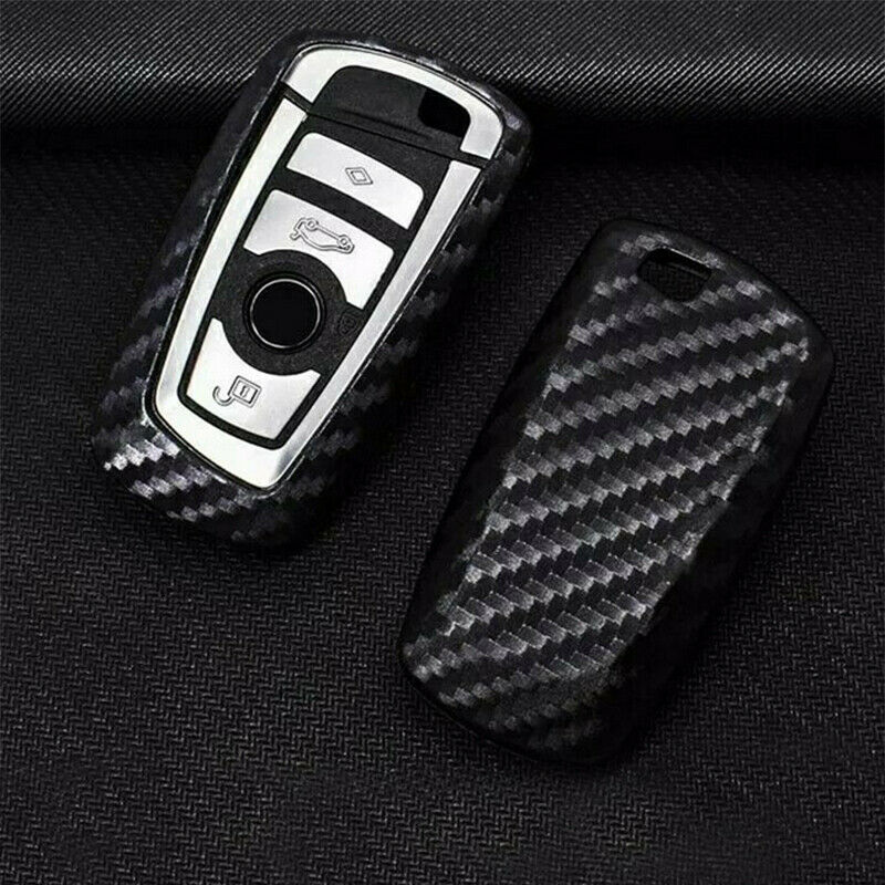 For BMW F10 F20 F30 Carbon Fiber Key Cover Case Pouch Protector Decorative