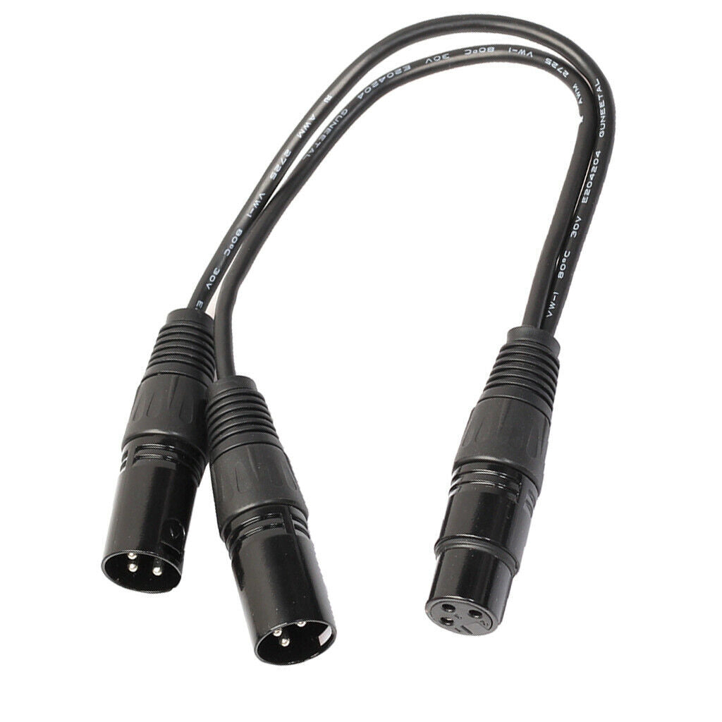 2Pieces XLR 3Pin Female to Dual XLR Male Splitter Y Cable Adapter Converter Cord