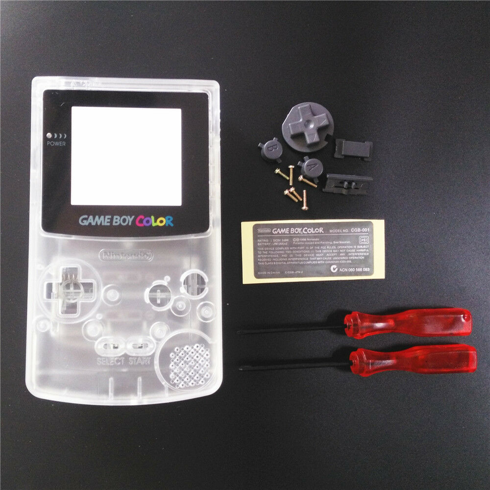 transparent white Housing Shell Buttons Mod for Nintendo Game Boy Color GBC