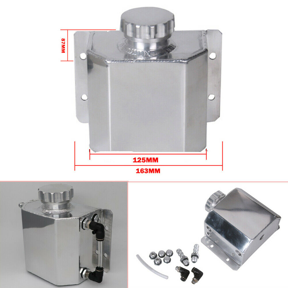 Universal Vehicle Aluminium Coolant Tank 1000ml (1L) Oil Catch Can Breather Tank