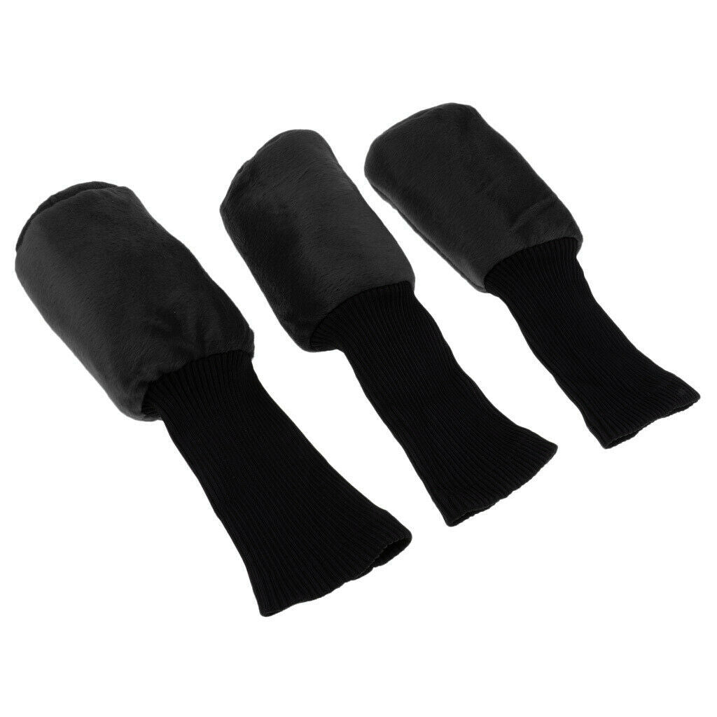 2X Lots 3 Black Golf Club Head Cover Hybrid Headcover Protector Guards Sock