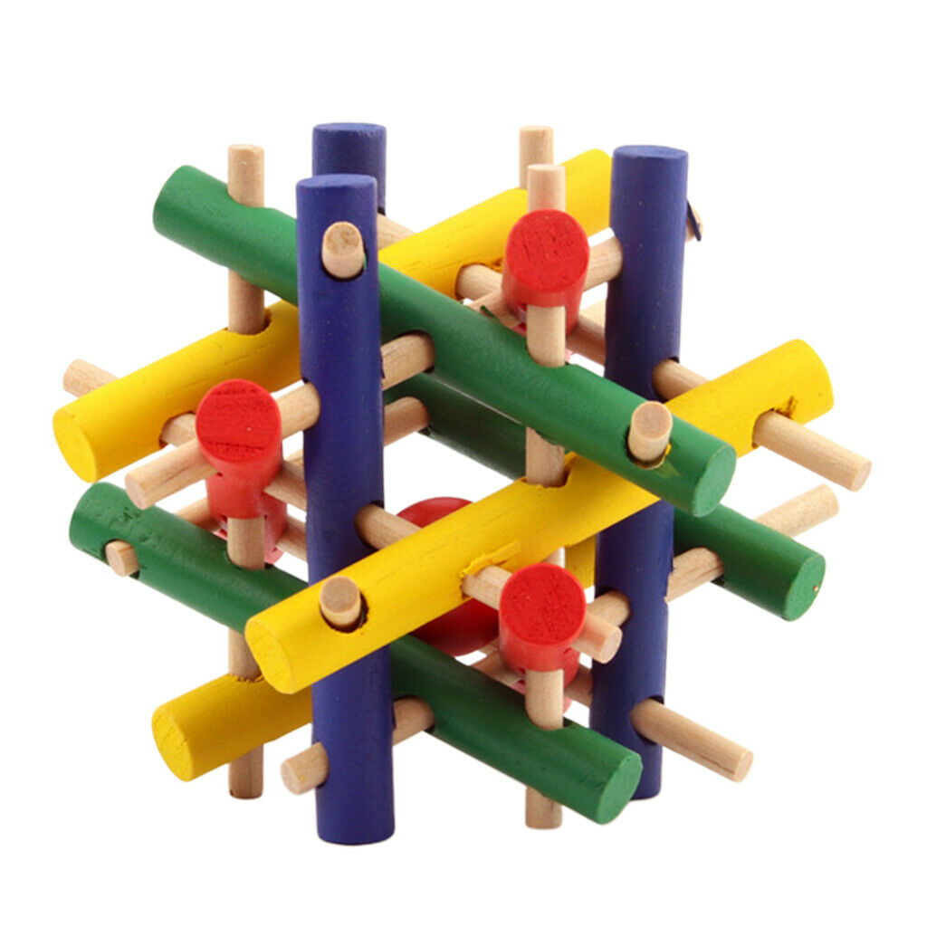 Pet Crossed Wooden Chew Toys Non-toxic Cage Toys For Birds Parrots