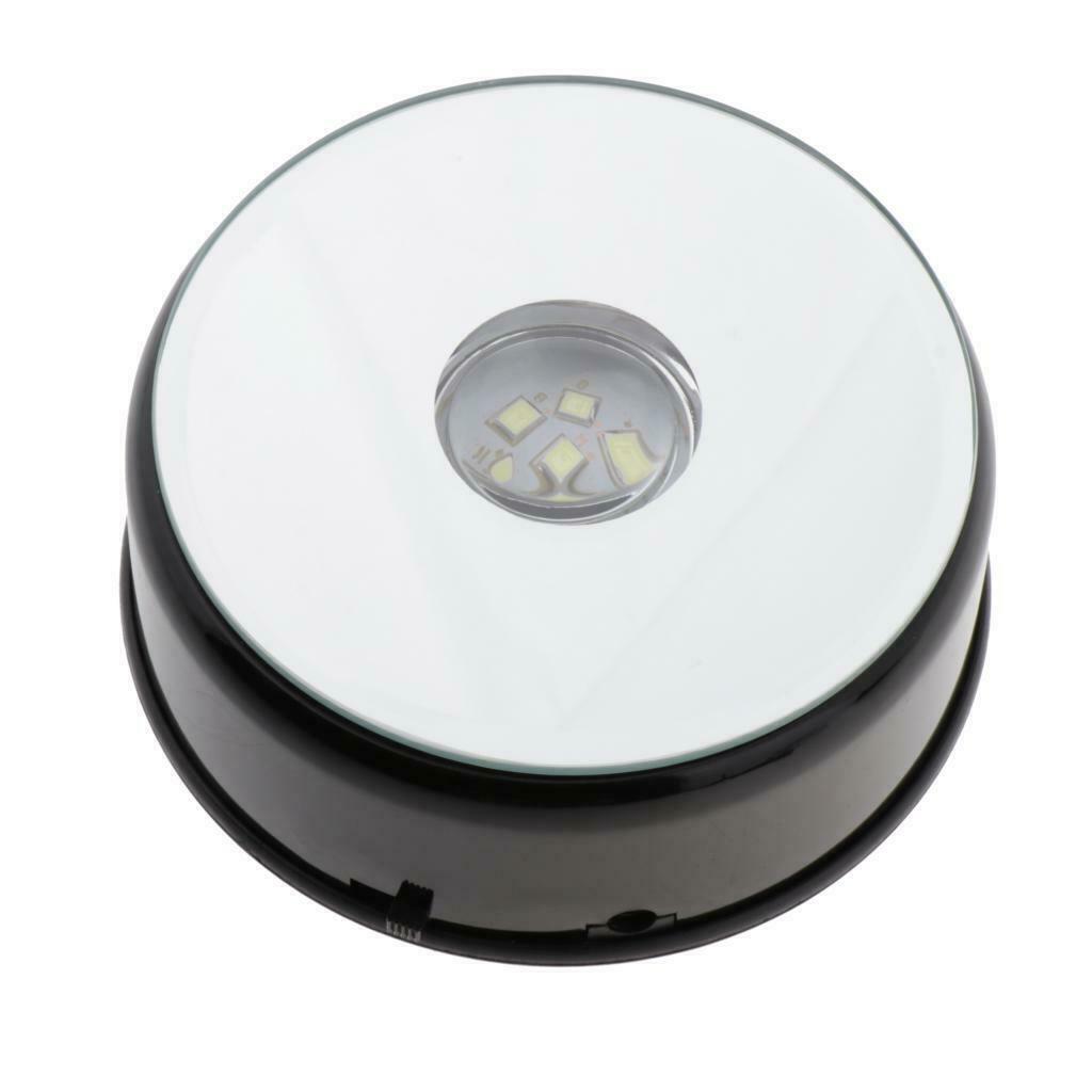 Rotary Plastic Display Stand w/ LED Light for Store Retailers Show Black