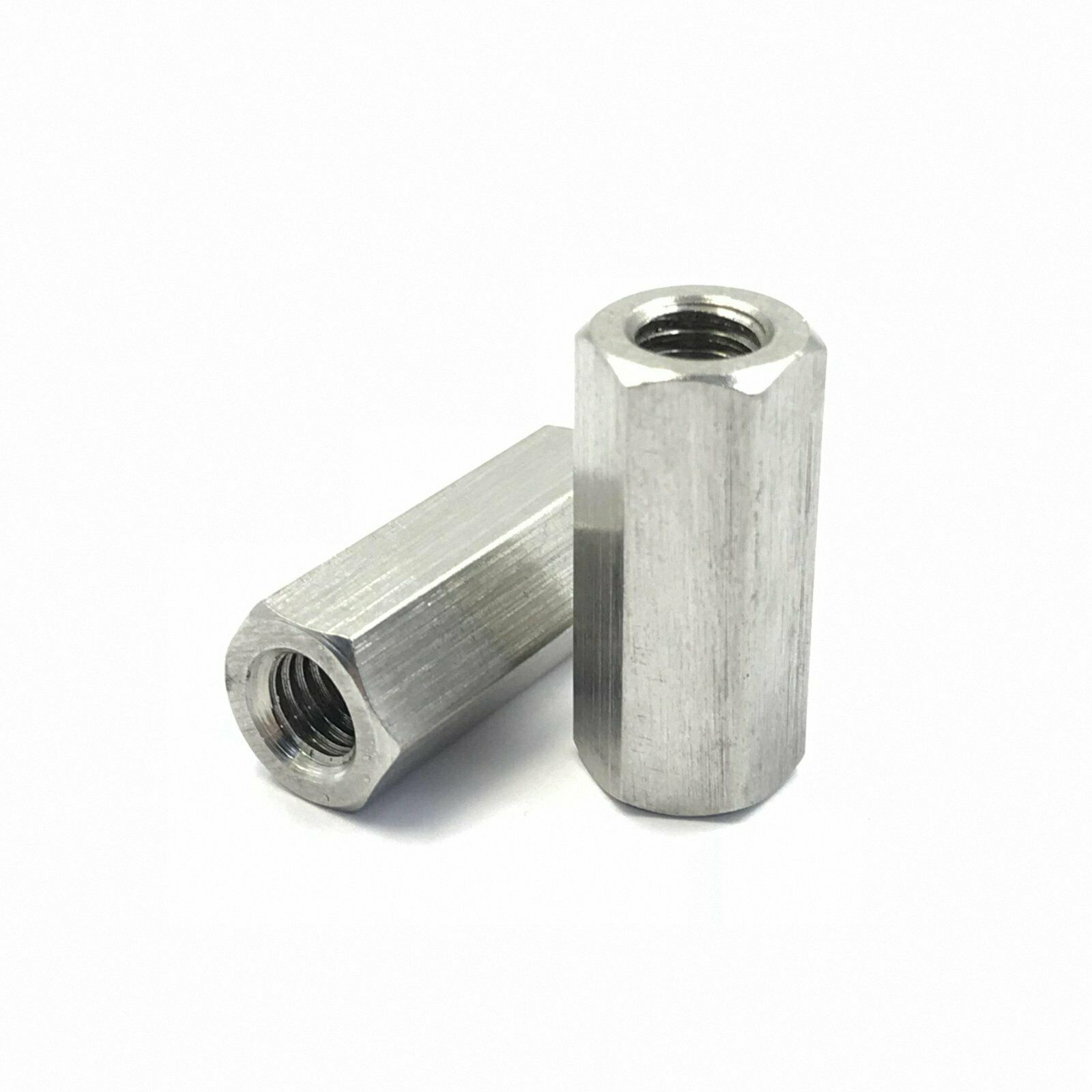 2Pcs M10 x 1.5(pitch) x 35mm Long Rod Coupling Hex Nut Right hand Thread [M1]