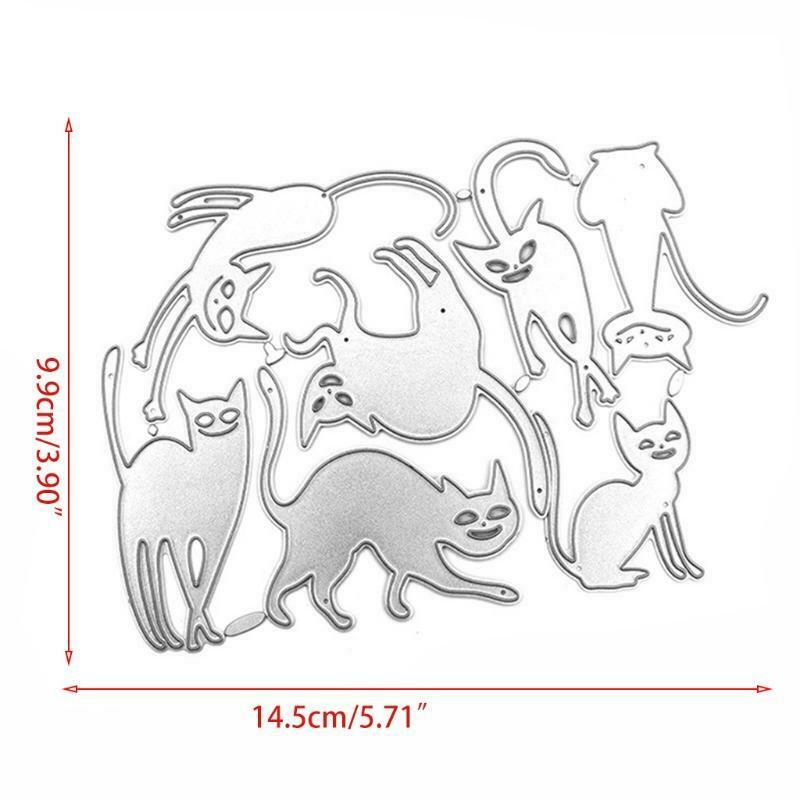 Halloween Mutant Cats Carbon Steel Cutting Dies DIY Scrapbooking Photo Album
