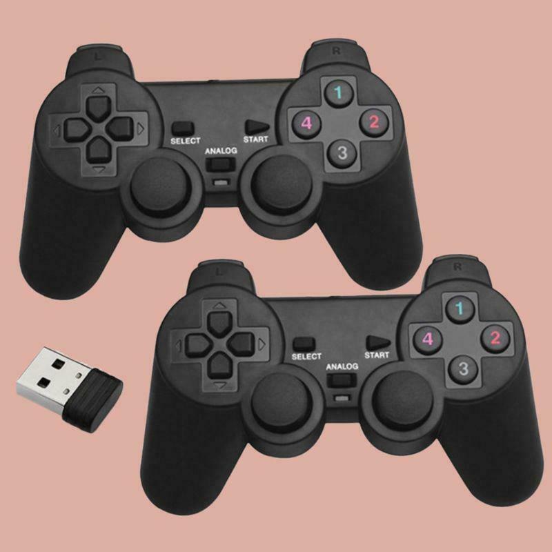 USB Wireless Double Handle Game Controller Joystick Vibration Gamepad for PC