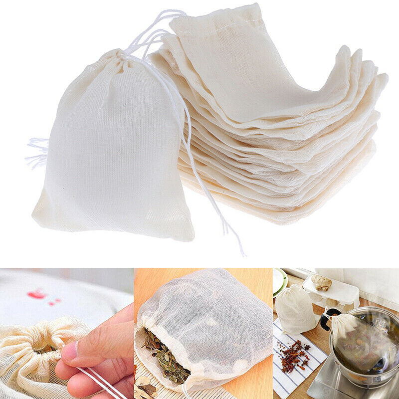 20Pcs Empty Tea Bags with String Herb Soup Flavoring Cooking Teab tmT Tt