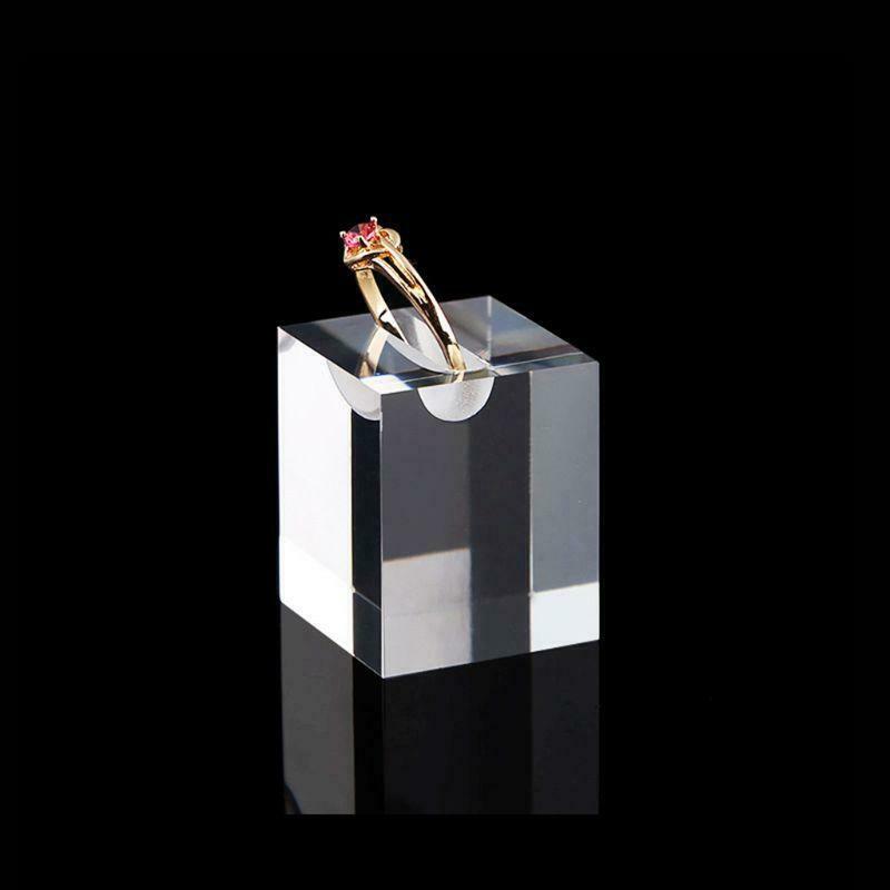 Acrylic Square Jewelry Holder Necklace Rings Display Stand Pad Photography Prop