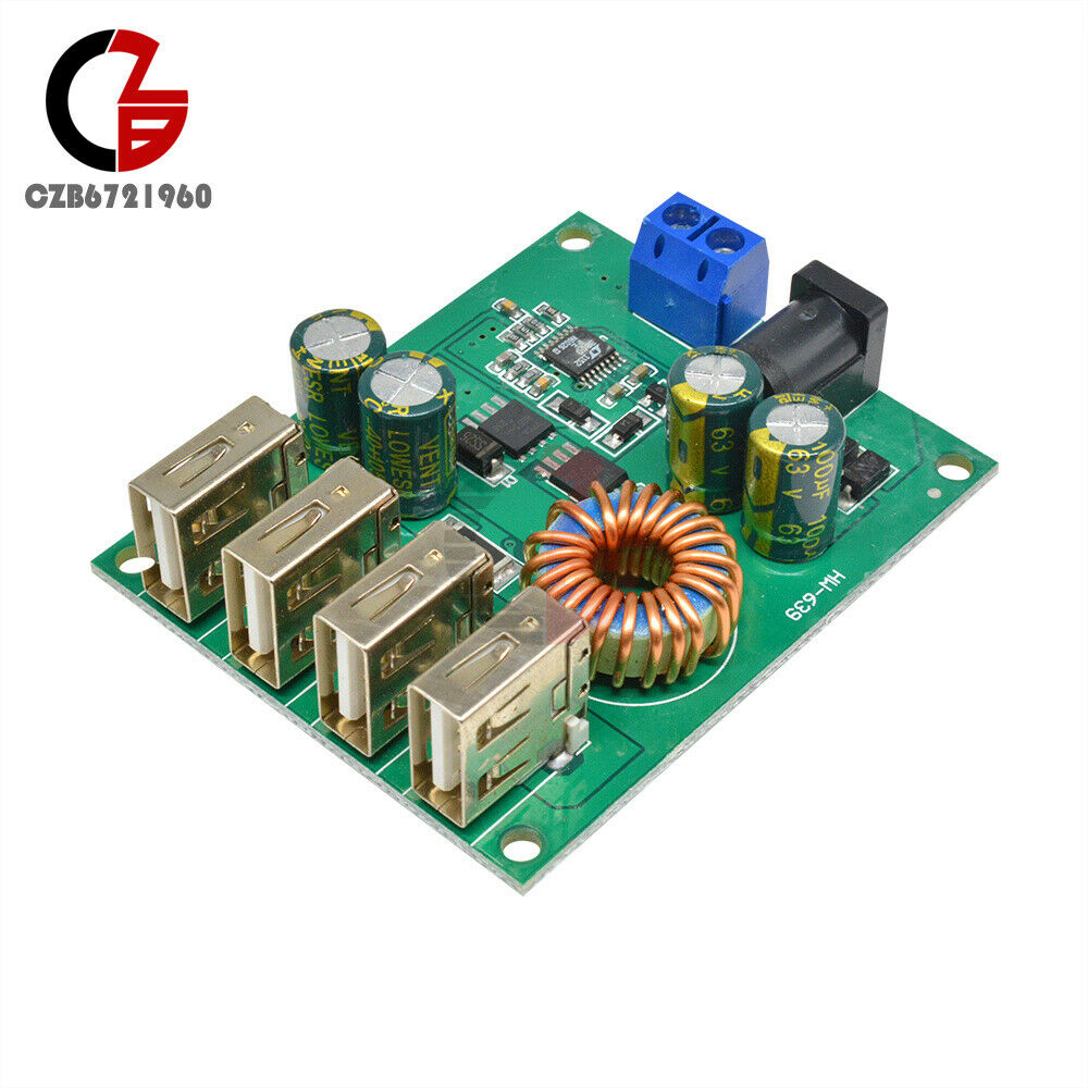 4USB DC-DC 7-60V To 5V 5A Output Buck Converter Step Down Car Power Supply