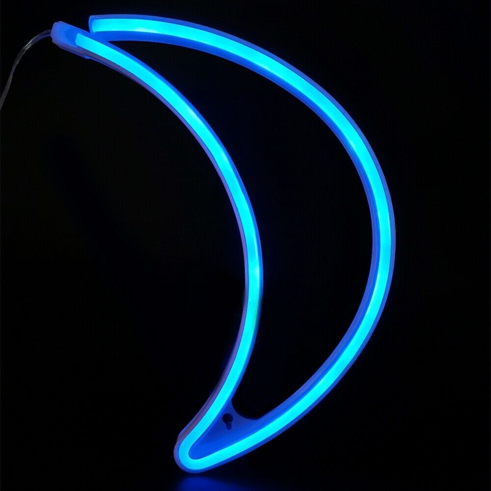 Moon LED Neon Sign Night Light Wall Light USB/Battery Powered Decorative Home