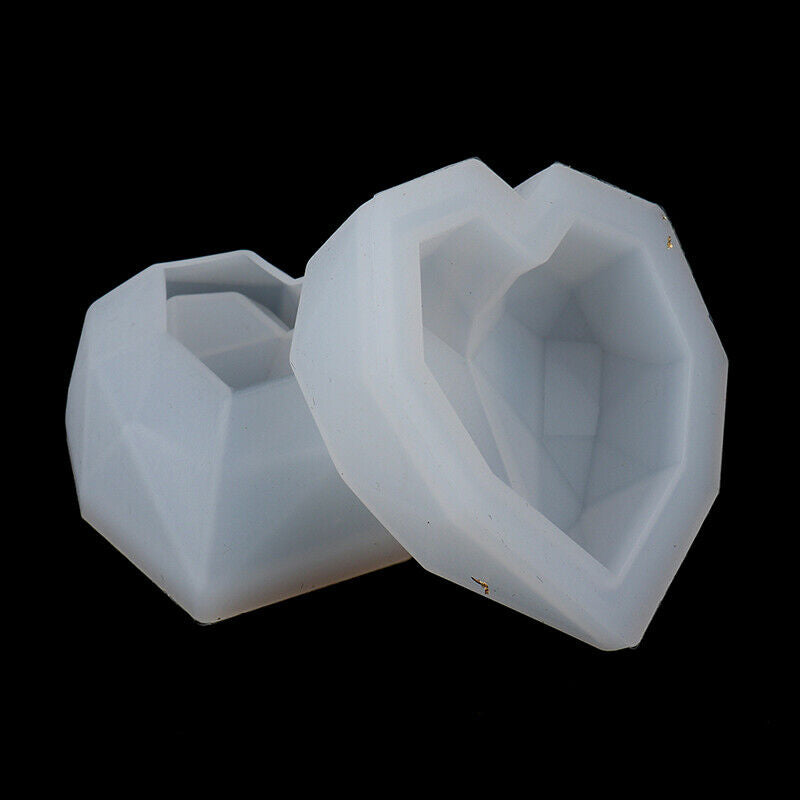 2PCS Silicone Heart Design Storage Box Mold Making Mould Casting Free Cra.l8