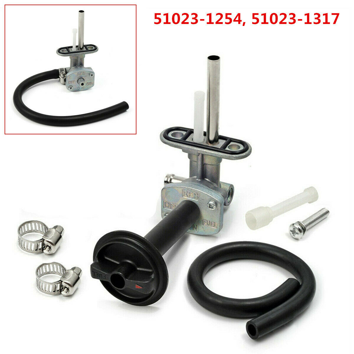 For 1999-2002 Kawasaki Prairie 400 KVF400 Fuel Valve Petcock & Lever Screw Kit