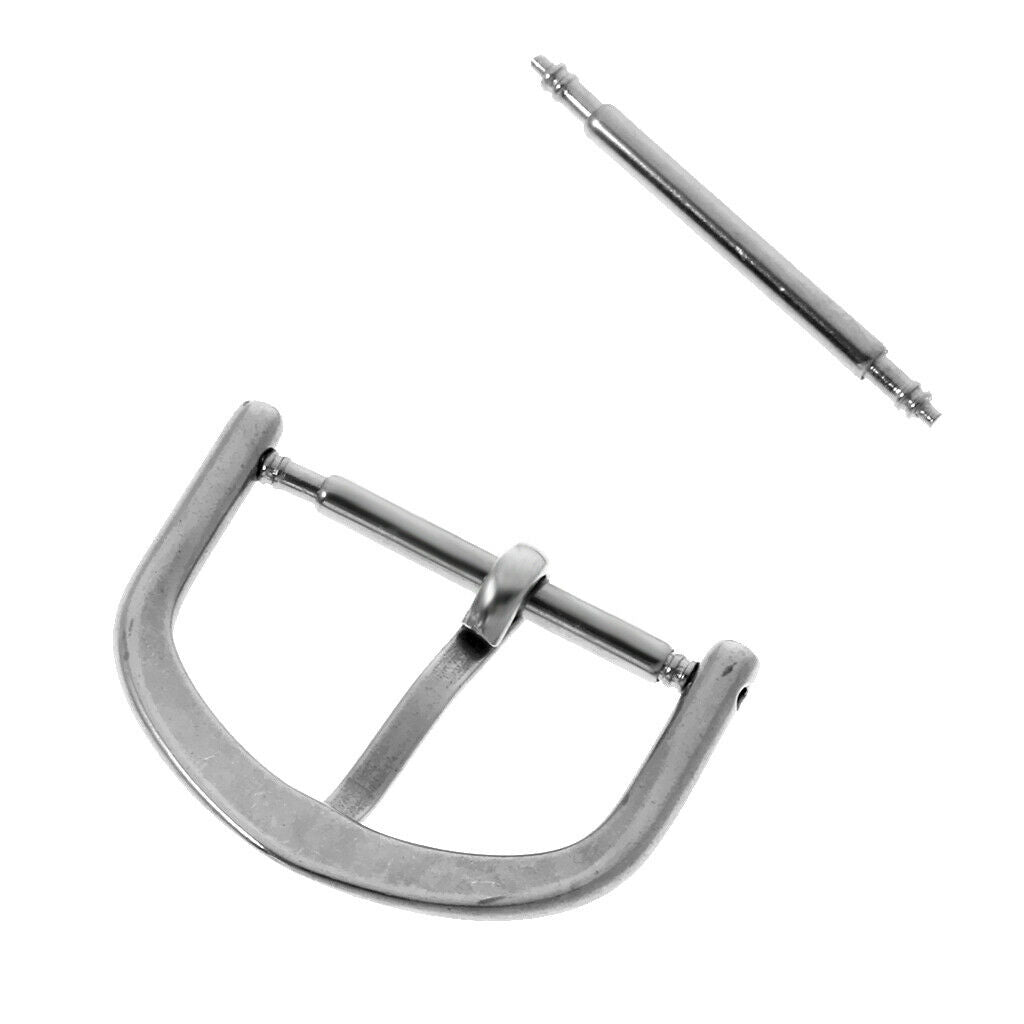 Watch Band Parts Pin Buckle Stainless Steel Leather Replacement Clasp 18mm