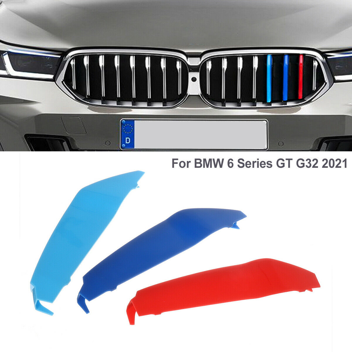 ABS M-Color Grille Grill Cover Clip Trim Fit For BMW 6 Series GT G32 2021  @E â—