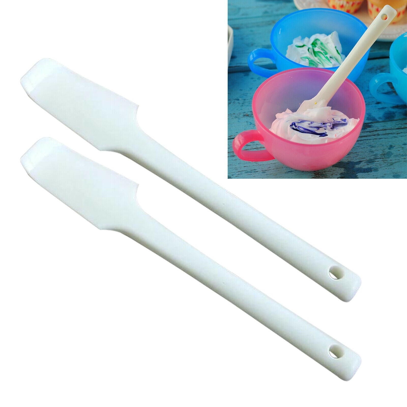 2Pcs Silicone Spatulas Cake Scraper Mixing Utensil Mixing Baking Tools
