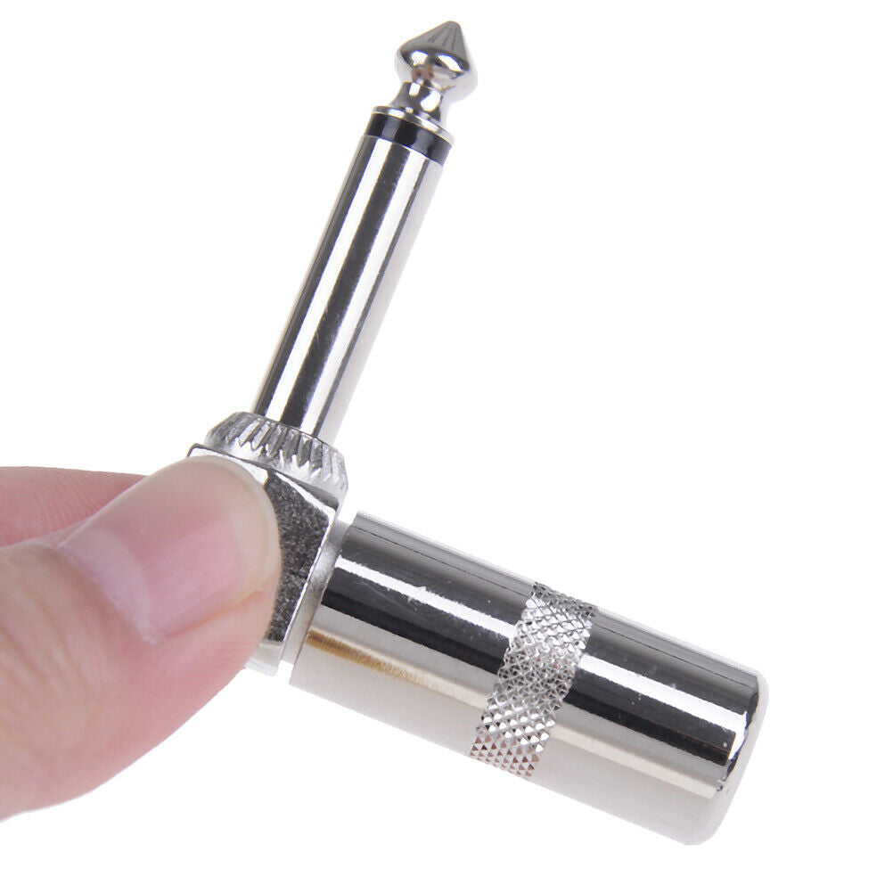 1/4 Inch 6.35mm Jack Right Angle Male Mono Plug L-shape Connector Guitar .l8