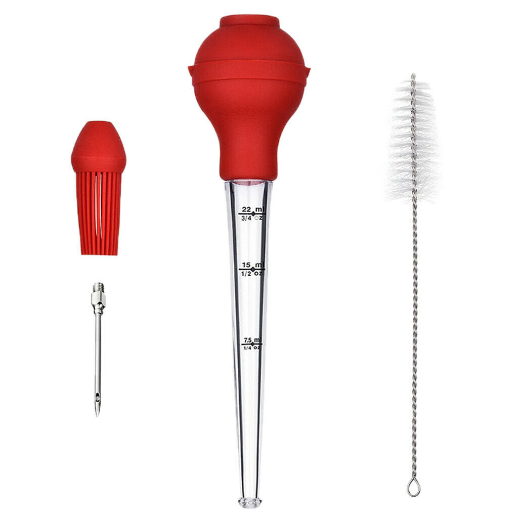 4-in-1 Turkey Baster Cooking Meat Poultry Marinade Injector Food Flavor