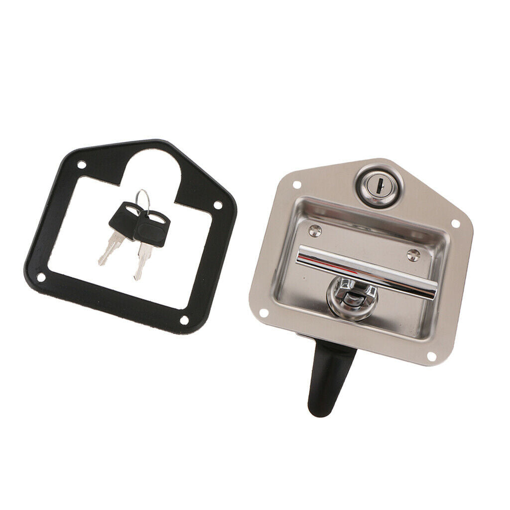 Stainless Steel Car RV Trailer Camper Handle Locking Door Latch w/ Keys Set