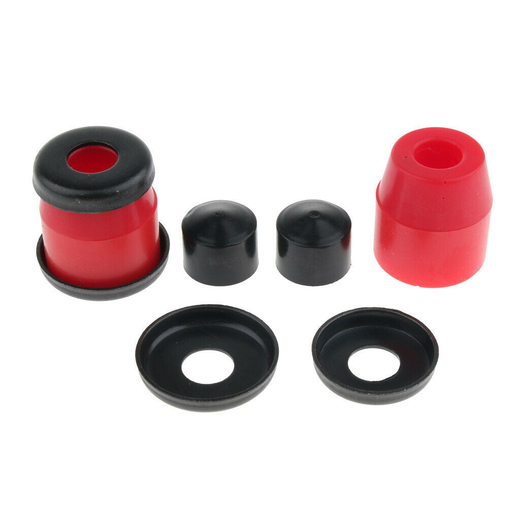 Skateboard Rebuild Kit Bushings Washers   Cups for 2 Trucks 5in Red