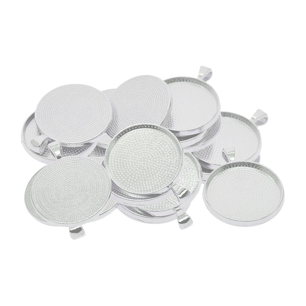 10PCS Round Blank Bezel Tray Base for 42x33mm Pendant Connector DIY Craft