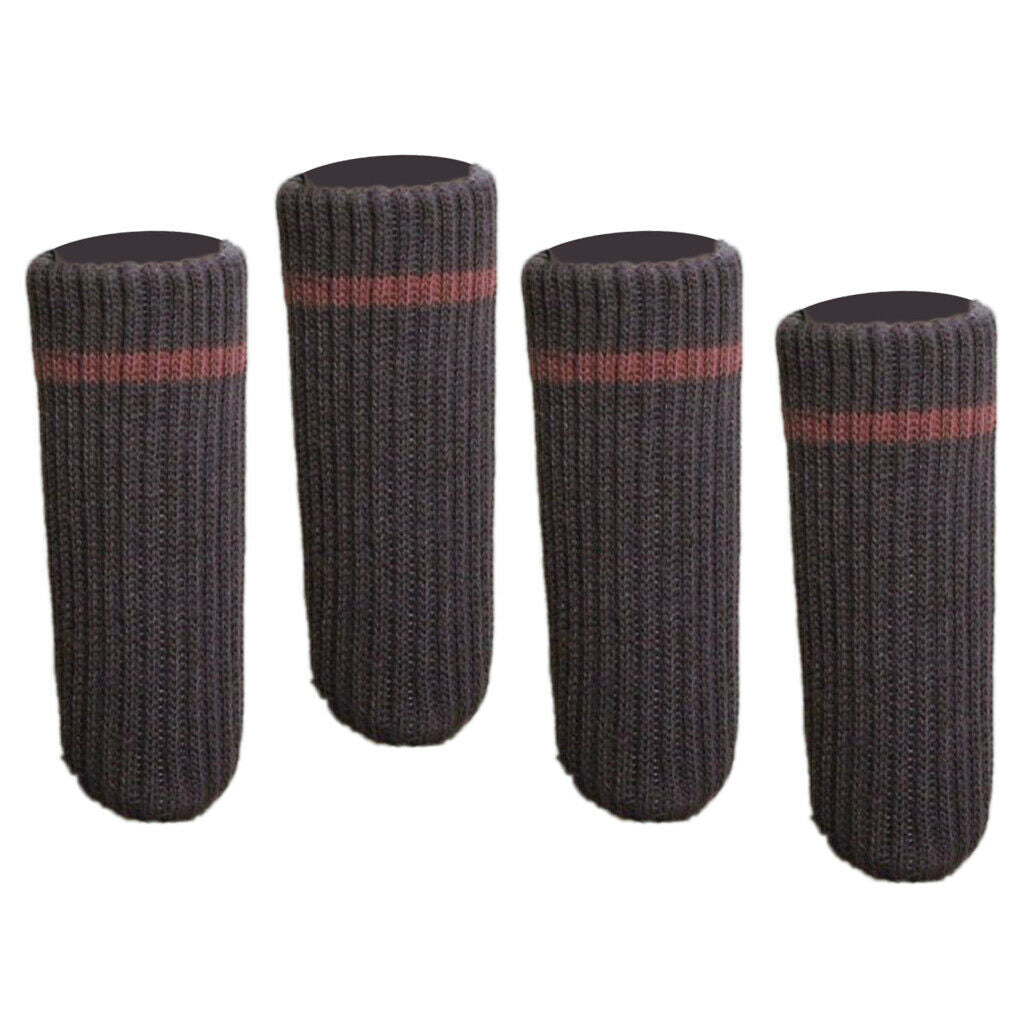 8x11cm Furniture Feet Caps Covers/Knitted Chair Leg Socks  Brown_3
