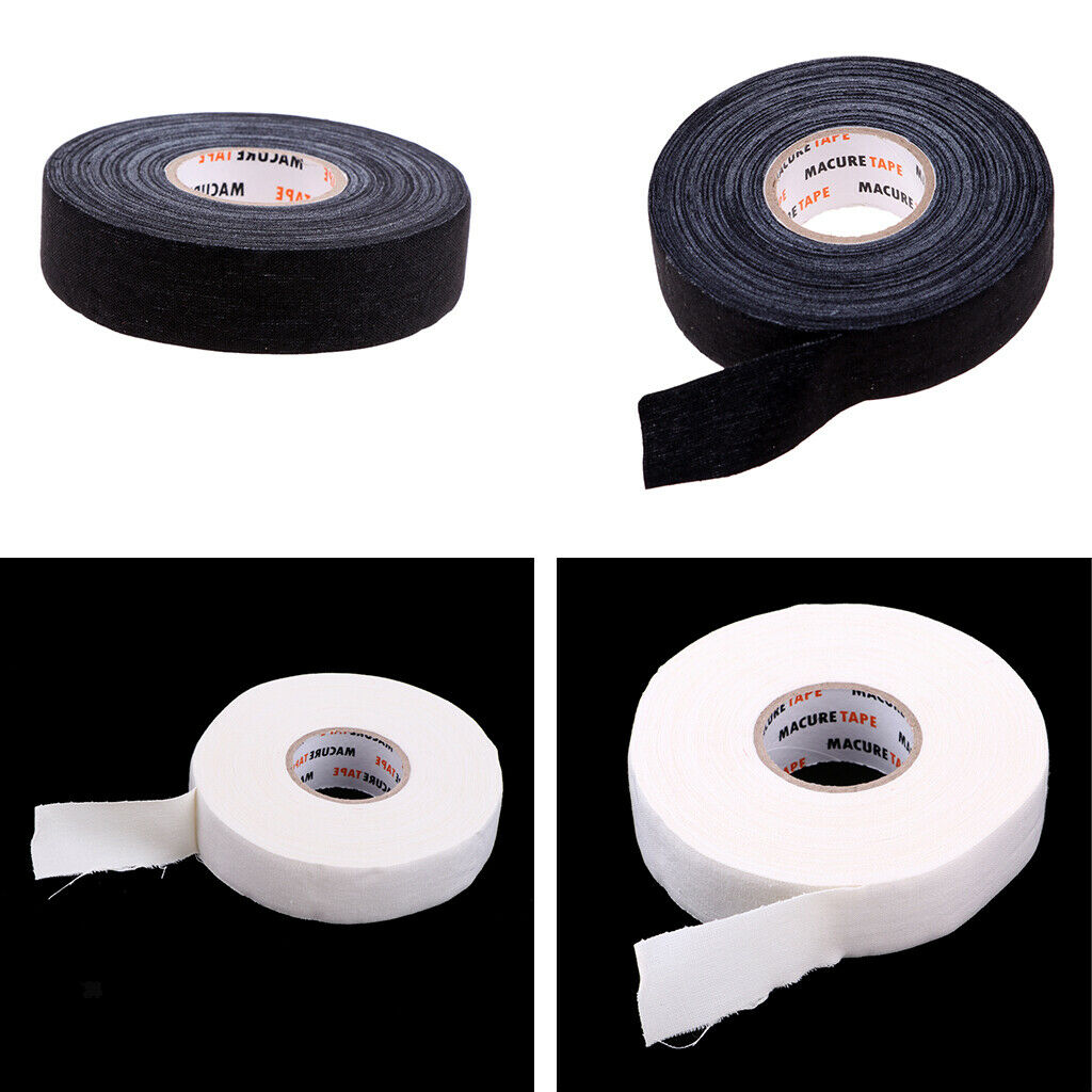 Black  Hockey Lacrosse Stick Cloth Tape Wrap Grip 1'' x 25 yards (4-Pack)