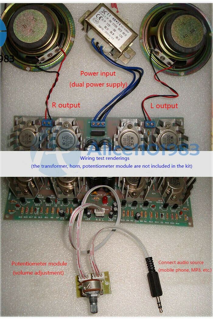 2*100W OCL Two Channel Amplifier Board Module High Power Electronic For DIY