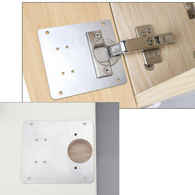 1 set Hinge Repair Plate for Cabinet Furniture Drawer Window Stainless St.l8