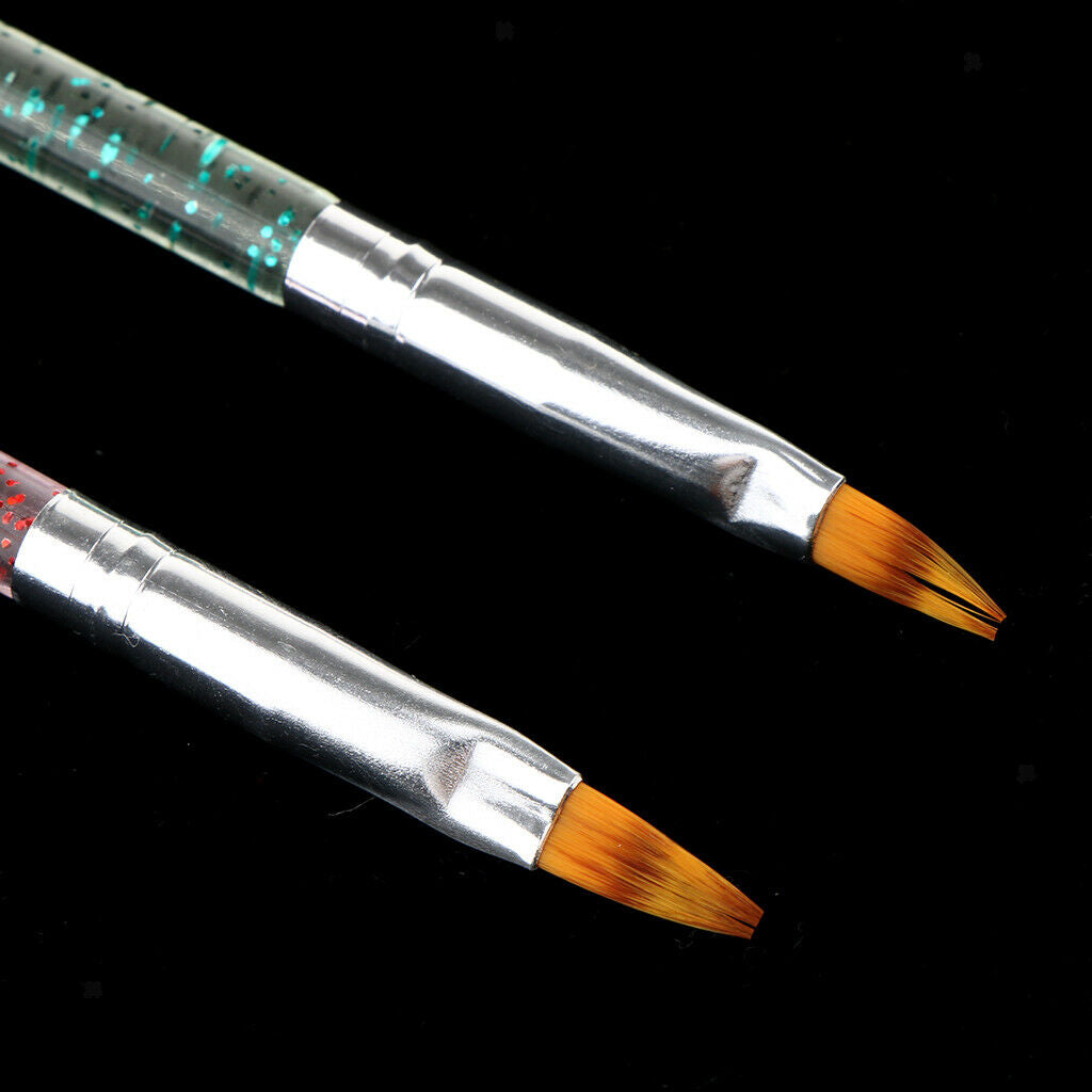 2PCS Nail Art Painting Brushes Dotting Pens for Natural,False,Acrylic,Gel Nails,