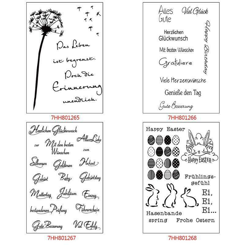 German Letters DIY Silicone Clear Stamp Cling Seal Scrapbook Embossing Album