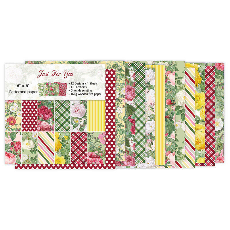 12pcs Flower Paper Pad Single-sided Floral Scrapbooking Album Card Decor Craft