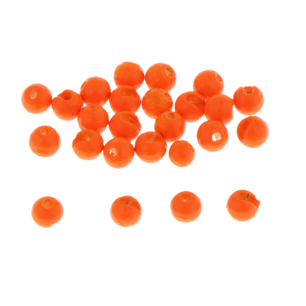 25pcs Slotted Tungsten Fly Tying Beads Nymph Head Eyes Bead DIY 3.5mm Orange
