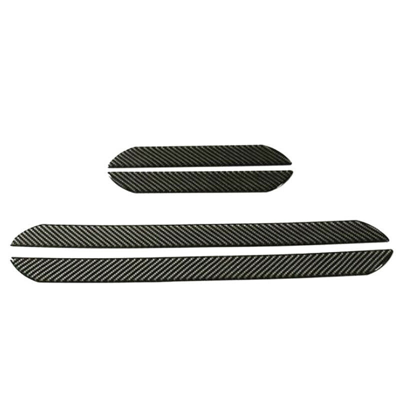 4PCS Car Carbon Fiber Front Rear Door Sill Pedal Cover Panel Protector Strip Kit