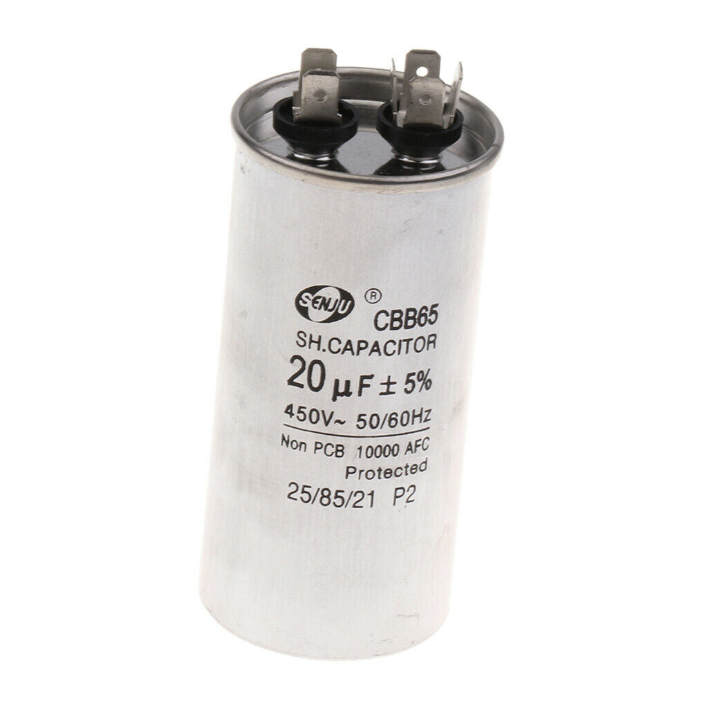 Round CBB65 Motor Run Capacitor 20 uf MFD 450Volt for Condenser Straight