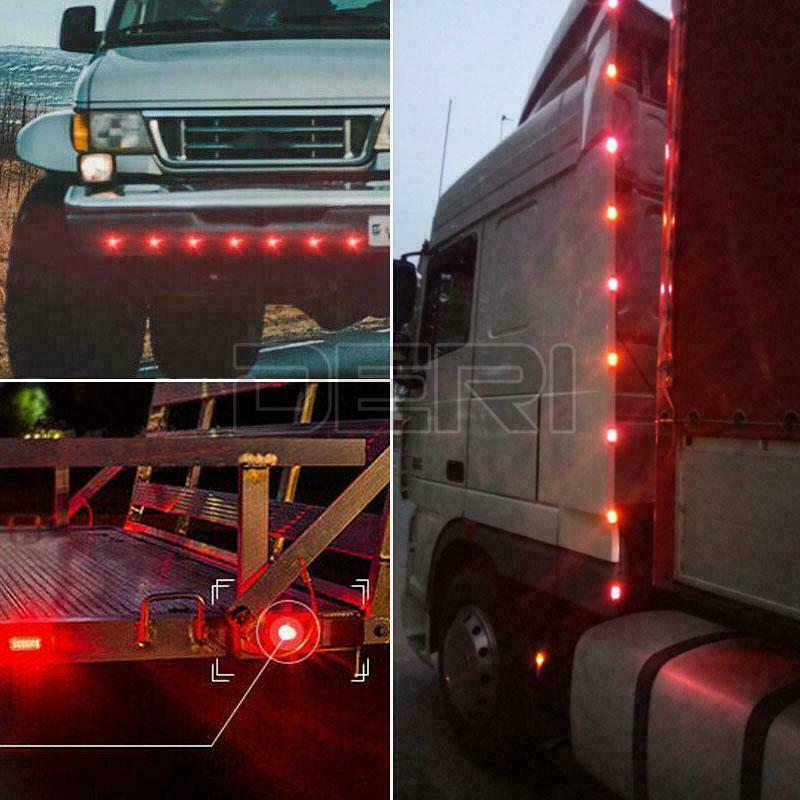 10X Red Side Marker Light Clearance Indicator Rear Lamp LED Trailer Truck Bus RV