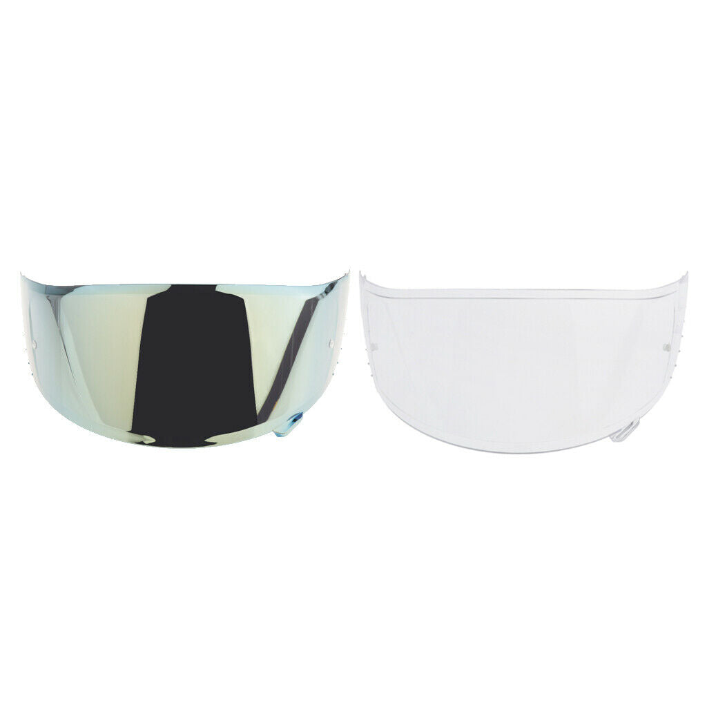 2pcs Motorcycle Helmet HD Visor for X14 Z-7 RF-1200 Face Shield Clear Golden